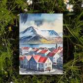 レイキャビクアイスランド水彩絵葉書 招待状