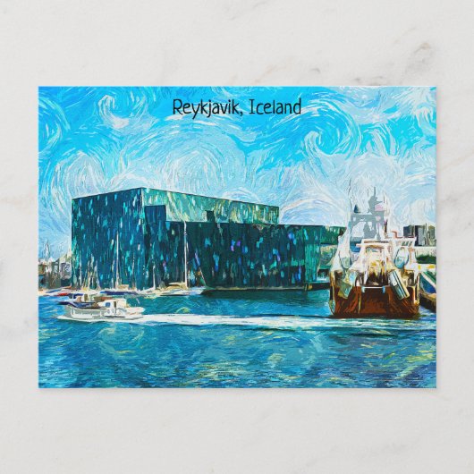 レイキャビクアイスランド油絵を描 ポストカード (正面)