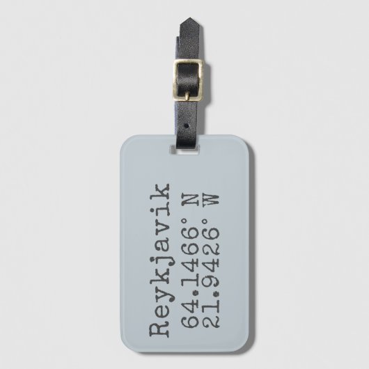 レイキャビクアイスランド緯度 ラゲッジタグ (正面縦)