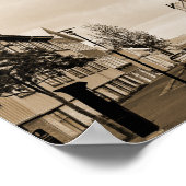 レイキャビクアイスランド通りシーンセピア ポスター (角)