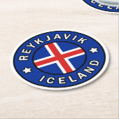 レイキャビクアイスランド ラウンドペーパーコースター (アングル)