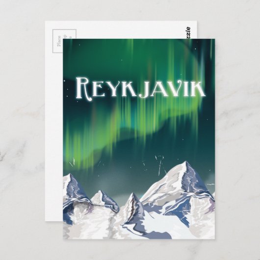 レイキャビクヴィンテージ旅行ポスター ポストカード (正面/裏面)