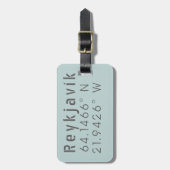 レイキャビク緯度&経度 ラゲッジタグ (正面縦)