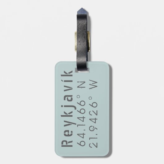 レイキャビク緯度&経度 ラゲッジタグ (裏面縦)