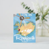 レイキャビク，アイスランドの休日の旅行ポスター シーズンポストカード (スタンド正面)