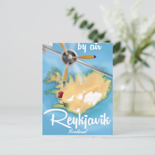 レイキャビク，アイスランドの休日の旅行ポスター シーズンポストカード (スタンド正面)