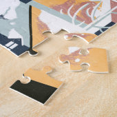 レイキャビク,アイスランドヴィンテージ旅行ポスター ジグソーパズル (側面)