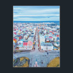 レイキャビク，アイスランド ポストカード<br><div class="desc">Hallgrimscrekjaの上部からレイキャビクのビュー。アイスランド旅行</div>