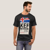 レイキャヴィーク (KEF) アイスランド 航空会社荷物タグ Tシャツ (正面フル)