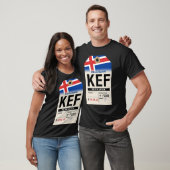 レイキャヴィーク (KEF) アイスランド 航空会社荷物タグ Tシャツ (ユニセックス)