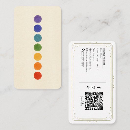 レイキ チャクラ エネルギー ヒーラー ソーシャル メディア QR 名刺 (正面/裏面)