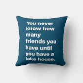 レイクおもしろいハウスフレンズ引用文タイポグラフィブルー クッション (裏面)