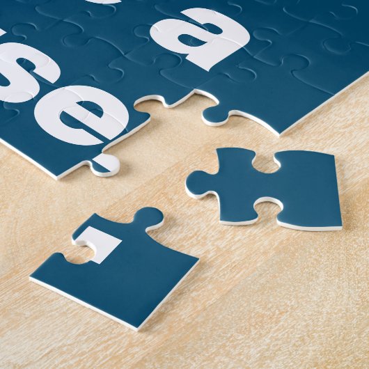 レイクおもしろいハウスフレンズ引用文タイポグラフィブルー ジグソーパズル (側面)