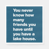 レイクおもしろいハウスフレンズ引用文タイポグラフィブルー スタンダードランチョンナプキン (正面)