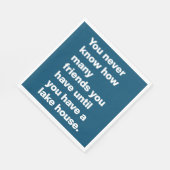 レイクおもしろいハウスフレンズ引用文タイポグラフィブルー スタンダードランチョンナプキン (角)