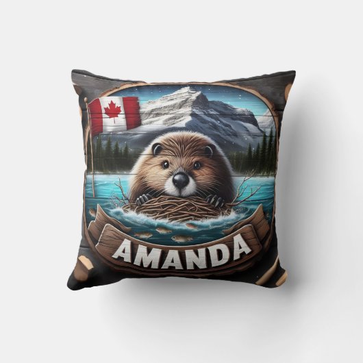 レイクによるカナダビーバーの営巣材の保持 クッション (裏面)