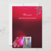 レイクのレディ、ブルー鮮やかピンクの宝石ブルゴーニュ 招待状 (裏面)