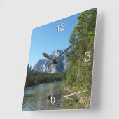 レイクアットグランドテトンナショナルパーク スクエア壁時計 (傾斜)