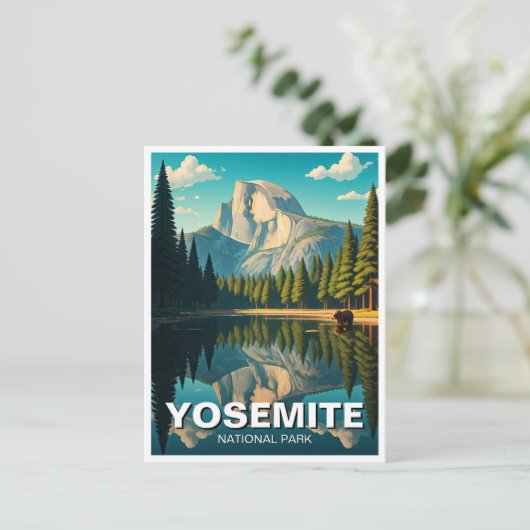 レイクアットヨセミテ国立公園ハーフドーム ポストカード (スタンド正面)