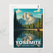 レイクアットヨセミテ国立公園ハーフドーム ポストカード (正面/裏面)