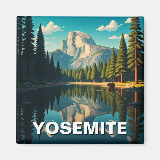 レイクアットヨセミテ国立公園ハーフドーム マグネット (正面)