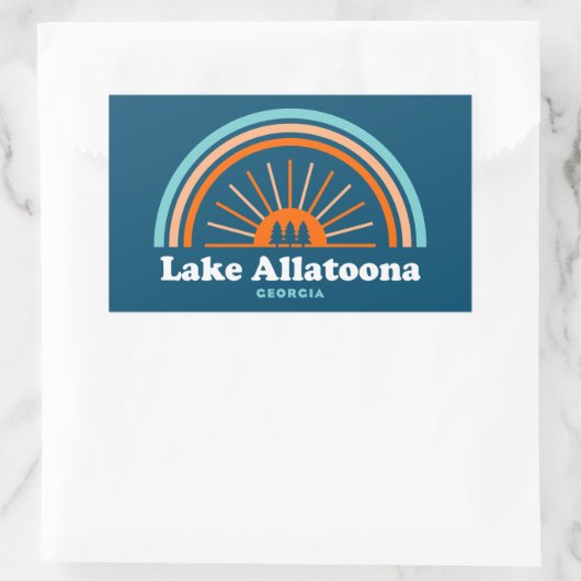 レイクアラトオナジョージアレインボー 長方形シール (バッグ)