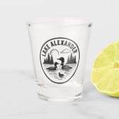 レイクアレクサンダールーンキャビン自然シーン ショットグラス (正面)