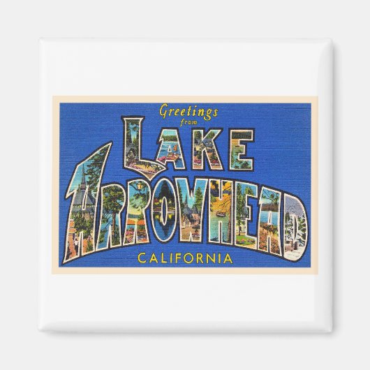 レイクアローデッドカリフォルニアCA大文字はがき マグネット (正面)