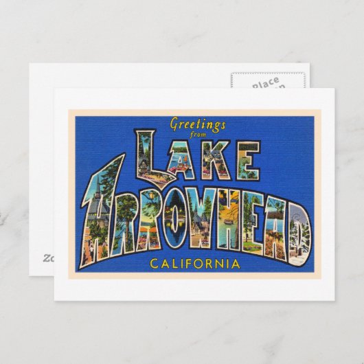 レイクアローヘッドカリフォルニアCAラージレター葉書 ポストカード (正面/裏面)