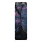 レイクアートの上に座っている黒猫 タンブラー (裏面)