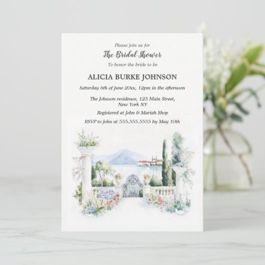 レイクイタリアンコモブライダルシャワー 招待状 (スタンド正面)