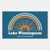 レイクウィニスクアムニューハンプシャーレインボー 長方形シール (正面)