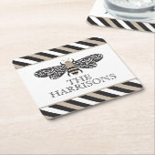 レイクウィングビーパーソナライズされた紙コースター スクエアペーパーコースター (アングル)