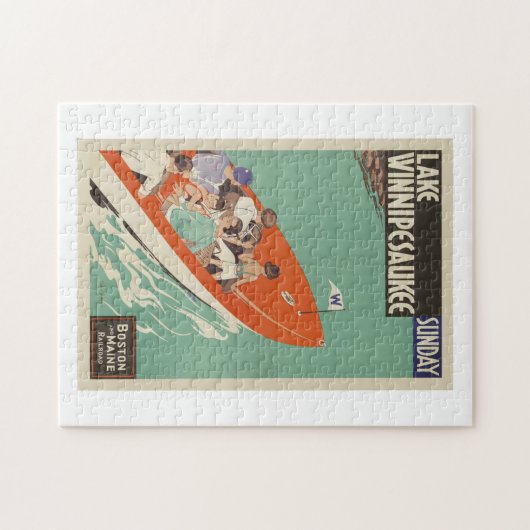 レイクウィンニペサウキーニューハンプシャートラベル ジグソーパズル (横)