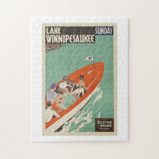 レイクウィンニペサウキーニューハンプシャートラベル ジグソーパズル (縦)