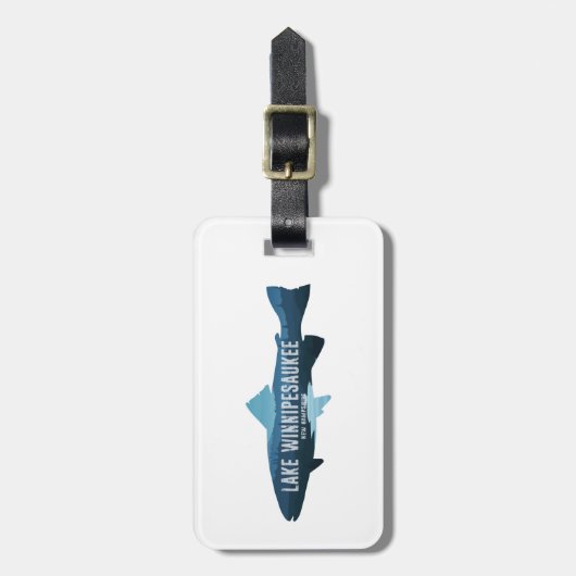 レイクウィンニペサウキーニューハンプシャーフィッシュ ラゲッジタグ (正面縦)
