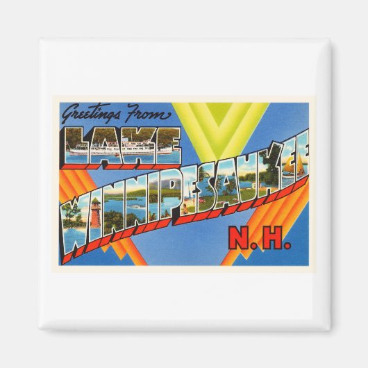 レイクウィンニペスオーキー#2ニューハンプシャーNHオールドトラベル マグネット (正面)
