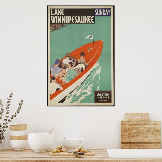 レイクウィンニペソーキーヴィンテージ旅行ポスターアドレトロ ポスター (キッチン)