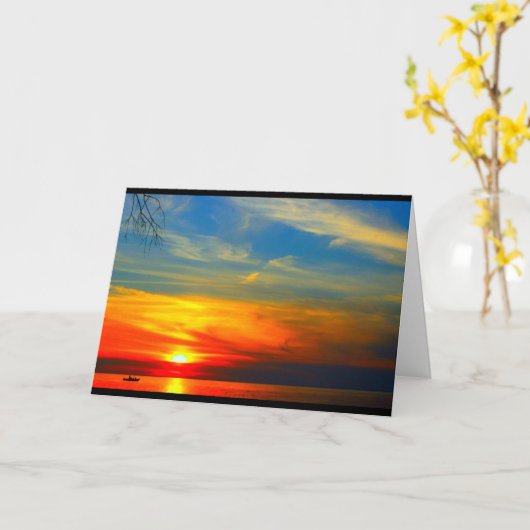 レイクウィンネバゴサンセット任意の大事な行事カード カード (黄色い花)