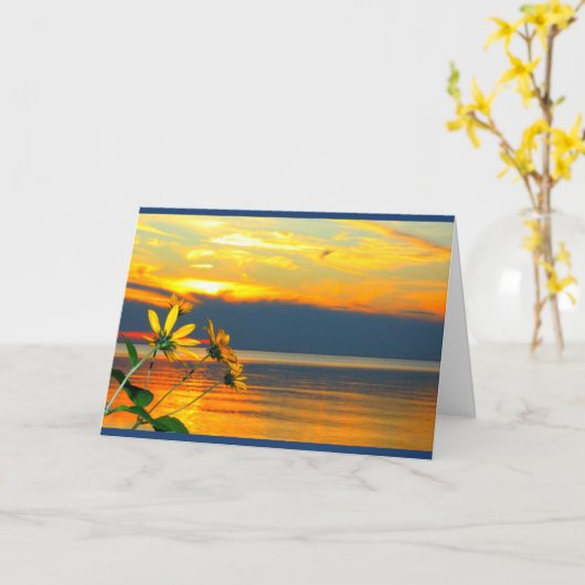 レイクウィンネバゴサンセット任意の大事な行事カード カード (黄色い花)
