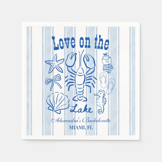 レイクウィークエンドバチェロレッテ スタンダードカクテルナプキン (正面)