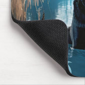 レイクウォーターにブラックラブラドールレトリエバー マウスパッド (コーナー)