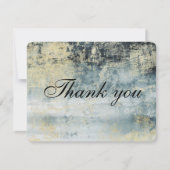 レイクウォーターグリーン&金ゴールド絵画ズサンキューカード 案内状 (正面)