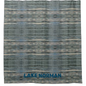 レイクウォーターブルーベージュグレーブラック シャワーカーテン (正面)