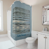 レイクウォーターブルーベージュブラック シャワーカーテン (インサイチュ)
