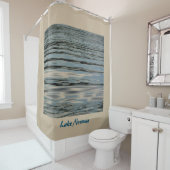 レイクウォーターベージュブルーブラック シャワーカーテン (インサイチュ)