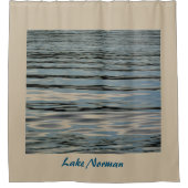 レイクウォーターベージュブルーブラック シャワーカーテン (正面)