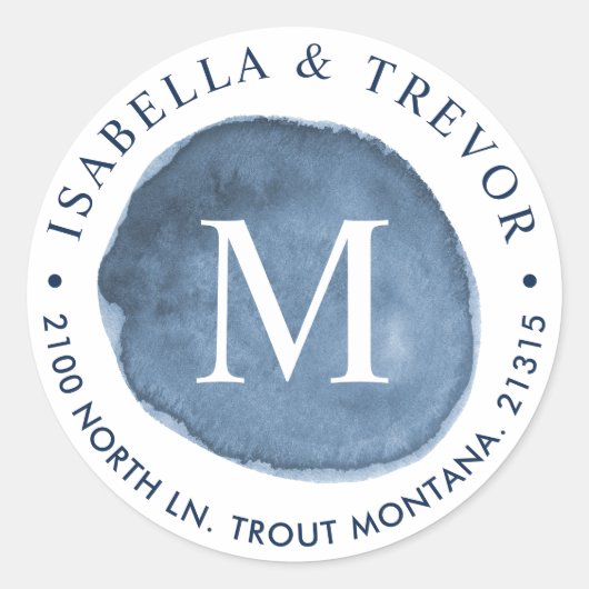 レイクウォーター染色 |モノグラム封筒用シール ラウンドシール (正面)