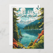 レイクエイブゼドイツトラベルアートヴィンテージ ポストカード (正面/裏面)