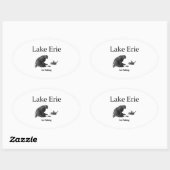 レイクエリーアイス魚釣り 楕円形シール (シート)